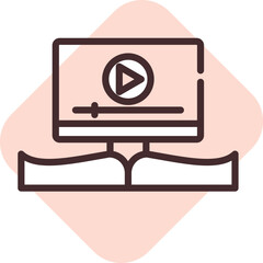 E books video, illustration, vector on white background.