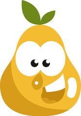 Happy pear, illustration, vector on white background.