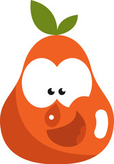 Obraz premium Silly orange pear, illustration, vector on white background.