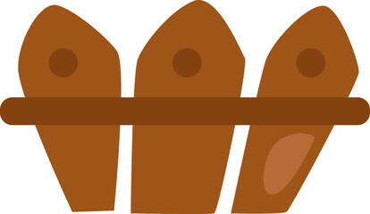 Brown farming fence, illustration, vector on white background.
