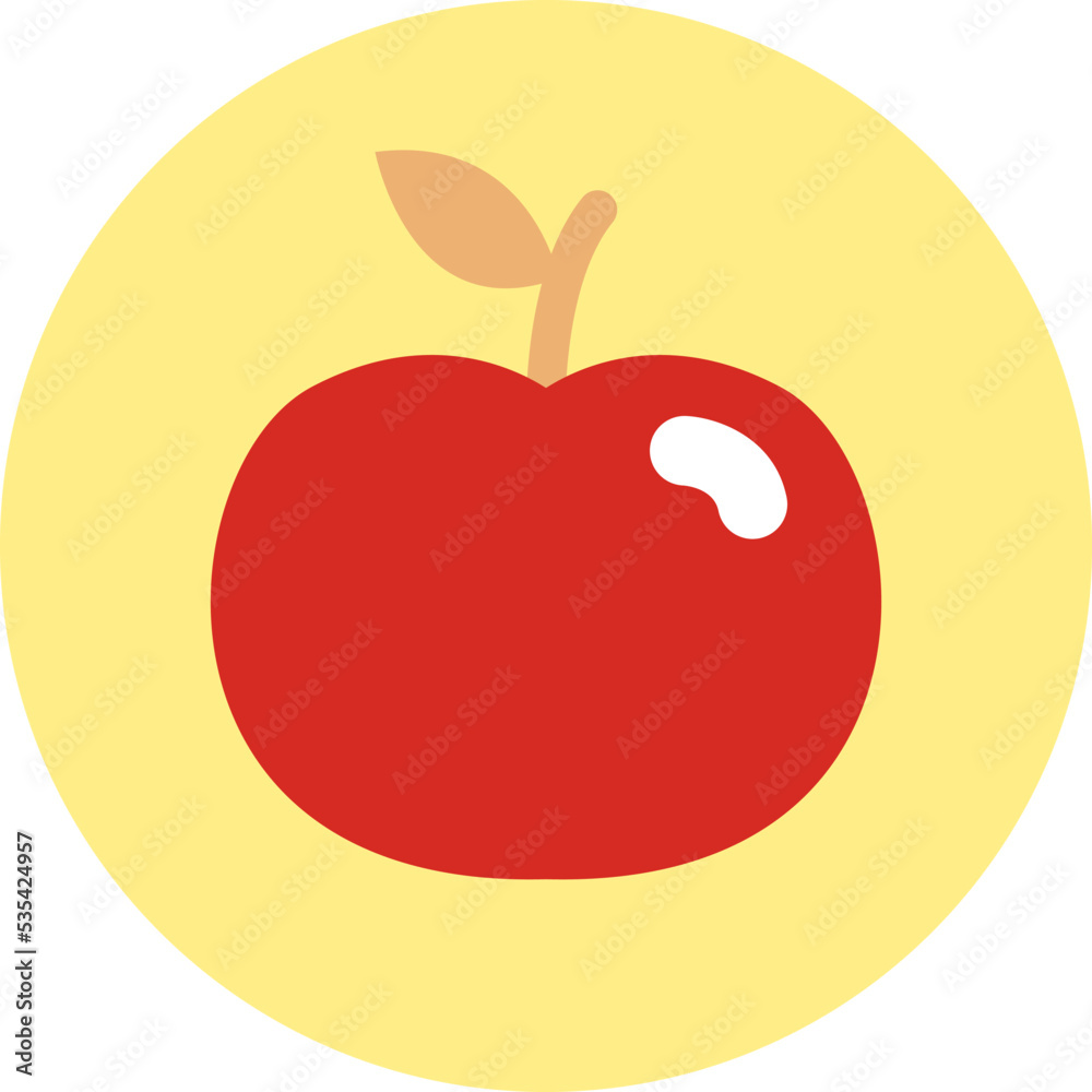 Wall mural Food apple, illustration, vector on white background. - Wall murals
