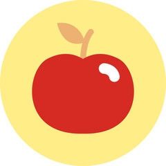 Food apple, illustration, vector on white background.