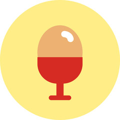 Food boiled egg, illustration, vector on white background.