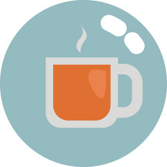Cup of hot tea, illustration, vector on white background.