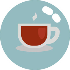 Cup of hot coffee, illustration, vector on white background.