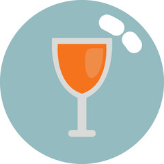 Orange glass of juice, illustration, vector on white background.