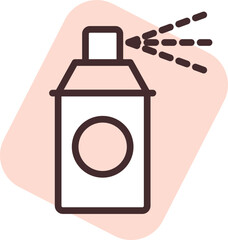 Graphic design spray tool, illustration, vector on white background.
