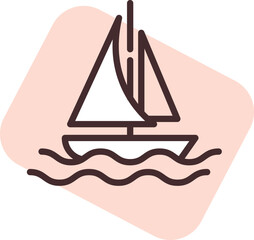 Hobbies sailor, illustration, vector on white background.