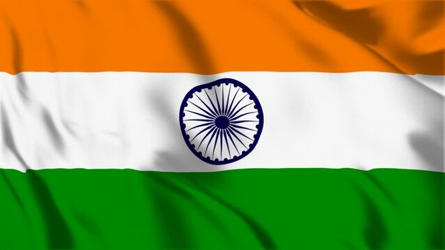 Indian flag waving in the wind