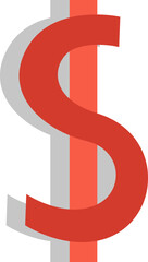 Market dollar, illustration, vector on white background.