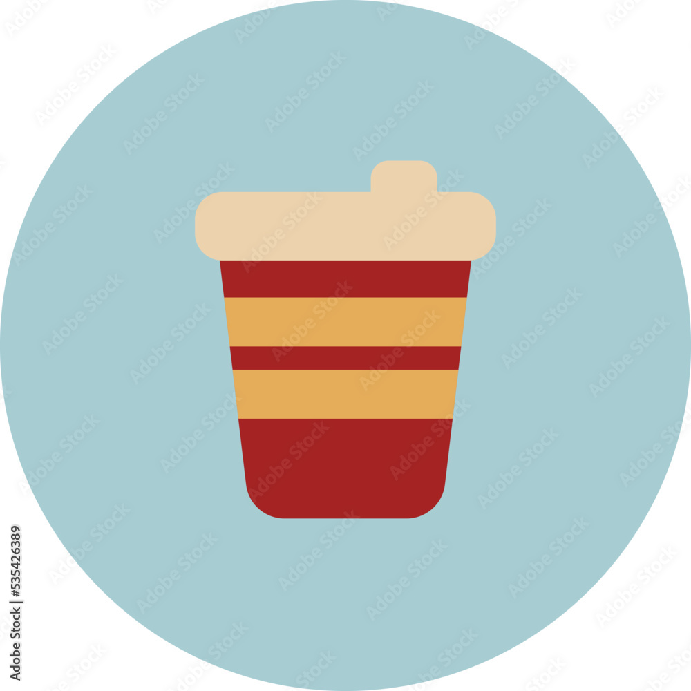 Sticker movie coffee, illustration, vector on white background.