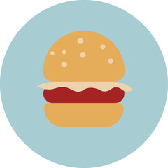 Movie burger, illustration, vector on white background.