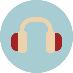 Movie headphones, illustration, vector on white background.
