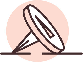 Office button, illustration, vector on white background.