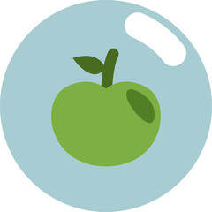 Green apple, illustration, vector on white background.