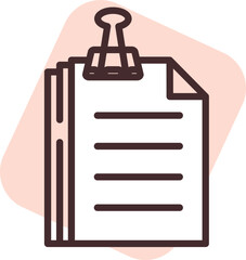 Office papers, illustration, vector on white background.