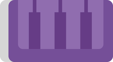 Purple piano keys, illustration, vector on white background.