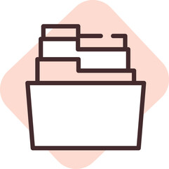 Office folder, illustration, vector on white background.