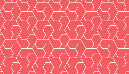 The geometric pattern with lines. Seamless vector background. White and pink texture. Graphic modern pattern. Simple lattice graphic design