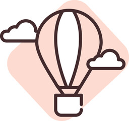 Park air balloon, illustration, vector on white background.