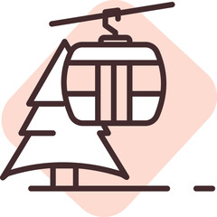 Park cabel ride , illustration, vector on white background.