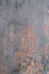 Vintage board. Wooden texture. Dark background. Grunge brown floor with shabby surface black dirty and scratches copy space for text logo.