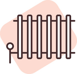Plumbing heating radiators, illustration, vector on white background.