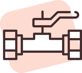 Plumbing tap, illustration, vector on white background.
