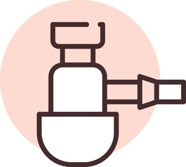 Plumbing metal pipes, illustration, vector on white background.