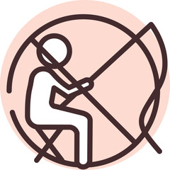 No fishing allowed, illustration, vector on white background.