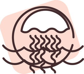 Pool and beach jellyfish, illustration, vector on white background.