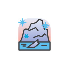 Floating iceberg filled outline icon