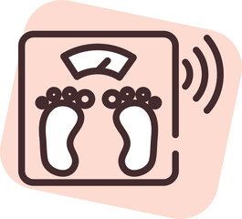 Smart houses  weight scale, illustration, vector on white background.