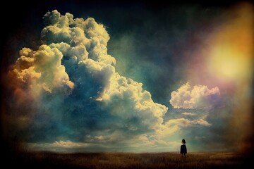 Fototapeta premium blue sky with white cloud. The summer sky is colorful clearing day and beautiful nature in the morning.. High quality illustration