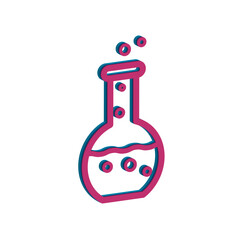 Glass flask icon 3D design