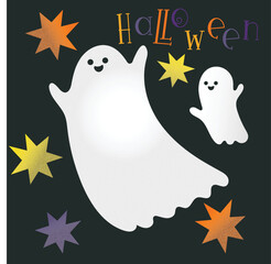 Ghost and Halloween greeting 