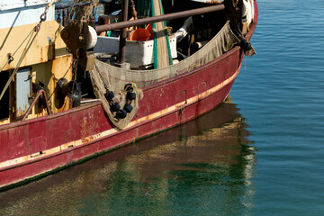 trawler in the port of Nieuwpoort, Flanders, Belgium
