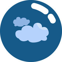 Space clouds, illustration, vector on white background.