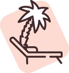 Summer beach chair, illustration, vector on white background.