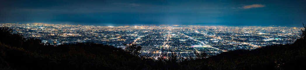 生駒山からの大阪平野の夜景