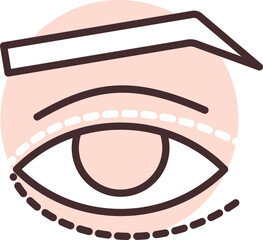 Eyelid surgery, illustration, vector on white background.