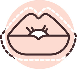 Lip surgery, illustration, vector on white background.