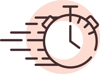 Sport time clock, illustration, vector on white background.