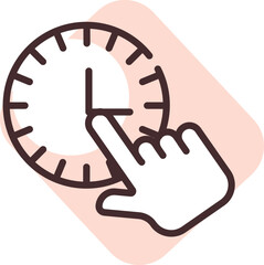 Adjusting time on clock, illustration, vector on white background.
