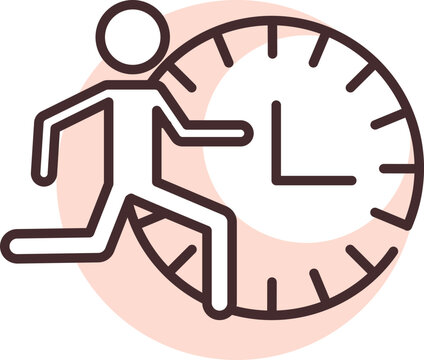 Running out of time, illustration, vector on white background.