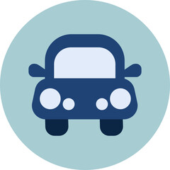 Small blue car, illustration, vector on white background.