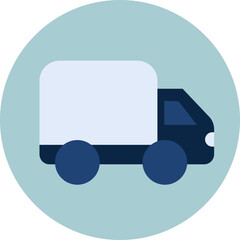 Blue transportation truck, illustration, vector on white background.