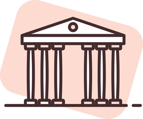 Traveling to Greece, illustration, vector on white background.