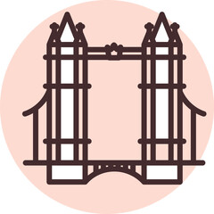 Tower Bridge, illustration, vector on white background.