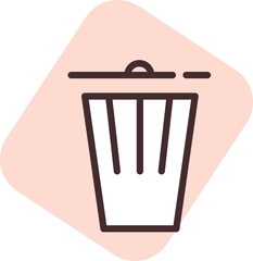 UI delete, illustration, vector on white background.